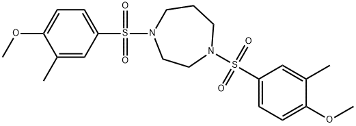 1,4-bis[(4-methoxy-3-methylphenyl)sulfonyl]-1,4-diazepane Struktur