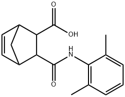 3-((2,6-dimethylphenyl)carbamoyl)bicyclo[2.2.1]hept-5-ene-2-carboxylic acid Struktur