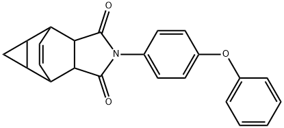 2-(4-phenoxyphenyl)-4,4a,5,5a,6,6a-hexahydro-4,6-ethenocyclopropa[f]isoindole-1,3(2H,3aH)-dione Struktur