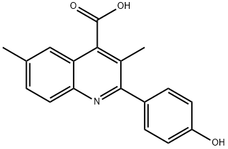 2-(4-hydroxyphenyl)-3,6-dimethylquinoline-4-carboxylic acid Struktur