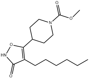 Methyl 4-(4-hexyl-3-hydroxyisoxazol-5-yl)piperidine-1-carboxylate Struktur