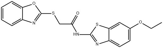 2-(1,3-benzoxazol-2-ylsulfanyl)-N-(6-ethoxy-1,3-benzothiazol-2-yl)acetamide Struktur