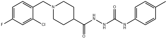 2-{[1-(2-chloro-4-fluorobenzyl)-4-piperidinyl]carbonyl}-N-(4-methylphenyl)hydrazinecarboxamide Struktur