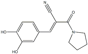 (2E)-3-(3,4-dihydroxyphenyl)-2-(pyrrolidin-1-ylcarbonyl)prop-2-enenitrile Struktur