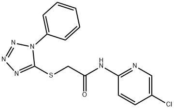 N-(5-chloro-2-pyridinyl)-2-[(1-phenyl-1H-tetraazol-5-yl)sulfanyl]acetamide Struktur