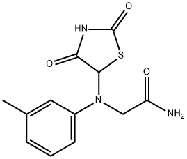 2-[(2,4-dioxo-1,3-thiazolidin-5-yl)-3-methylanilino]acetamide Struktur