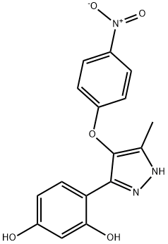 4-[5-methyl-4-(4-nitrophenoxy)-1H-pyrazol-3-yl]-1,3-Benzenediol Struktur