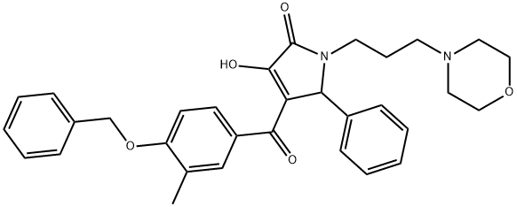 4-(4-(benzyloxy)-3-methylbenzoyl)-3-hydroxy-1-(3-morpholinopropyl)-5-phenyl-1H-pyrrol-2(5H)-one Struktur