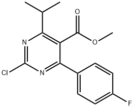 Methyl 2-chloro-4-(4-fluorophenyl)-6-isopropylpyrimidine-5-carboxylate Struktur