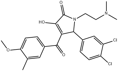 5-(3,4-dichlorophenyl)-1-(2-(dimethylamino)ethyl)-3-hydroxy-4-(4-methoxy-3-methylbenzoyl)-1H-pyrrol-2(5H)-one Struktur