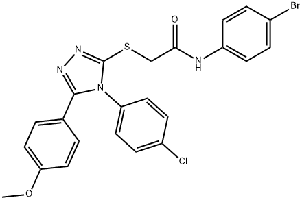 N-(4-bromophenyl)-2-{[4-(4-chlorophenyl)-5-(4-methoxyphenyl)-4H-1,2,4-triazol-3-yl]sulfanyl}acetamide Struktur