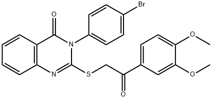 3-(4-bromophenyl)-2-{[2-(3,4-dimethoxyphenyl)-2-oxoethyl]sulfanyl}quinazolin-4(3H)-one Struktur