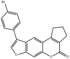 9-(4-bromophenyl)-2,3-dihydrocyclopenta[c]furo[3,2-g]chromen-4(1H)-one Struktur