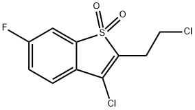 3-Chloro-2-(2-chloro-ethyl)-6-fluoro-benzo[b]thiophene 1,1-dioxide Struktur