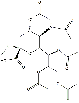 (2R,4S,5R)-5-acetamido-4-acetoxy-2-methoxy-6-((1S,2R)-1,2,3-triacetoxypropyl)tetrahydro-2H-pyran-2-carboxylic acid(WXG01422) Struktur