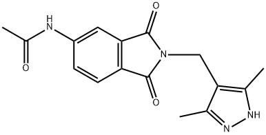 N-(2-((3,5-Dimethyl-1H-pyrazol-4-yl)methyl)-1,3-dioxoisoindolin-5-yl)acetamide Struktur