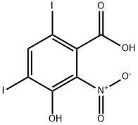 3-hydroxy-4,6-diiodo-2-nitrobenzoic acid Struktur