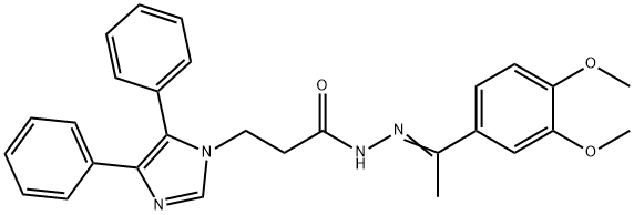 N'-[(1Z)-1-(3,4-dimethoxyphenyl)ethylidene]-3-(4,5-diphenyl-1H-imidazol-1-yl)propanehydrazide Struktur