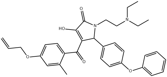 4-(4-(allyloxy)-2-methylbenzoyl)-1-(2-(diethylamino)ethyl)-3-hydroxy-5-(4-phenoxyphenyl)-1H-pyrrol-2(5H)-one Struktur