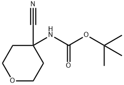 tert-butyl 4-cyano-tetrahydro-2H-pyran-4-ylcarbamate Struktur