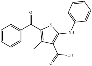 5-Benzoyl-4-methyl-2-(phenylamino)thiophene-3-carboxylic acid Struktur