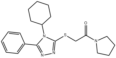 2-[(4-cyclohexyl-5-phenyl-4H-1,2,4-triazol-3-yl)sulfanyl]-1-(pyrrolidin-1-yl)ethanone Struktur