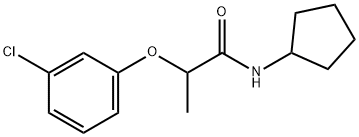 2-(3-chlorophenoxy)-N-cyclopentylpropanamide Struktur