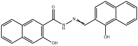 (E)-3-hydroxy-N'-((1-hydroxynaphthalen-2-yl)methylene)-2-naphthohydrazide Struktur