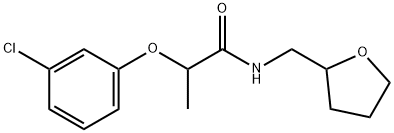 2-(3-chlorophenoxy)-N-(tetrahydrofuran-2-ylmethyl)propanamide Struktur