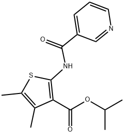 isopropyl 4,5-dimethyl-2-[(3-pyridinylcarbonyl)amino]-3-thiophenecarboxylate Struktur