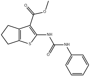 methyl 2-[(anilinocarbonyl)amino]-5,6-dihydro-4H-cyclopenta[b]thiophene-3-carboxylate Struktur