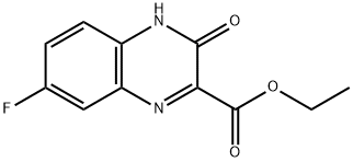 2-Quinoxalinecarboxylic acid, 7-fluoro-3,4-dihydro-3-oxo-, ethyl ester
 Struktur