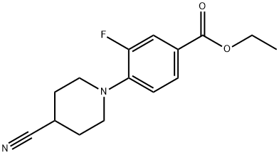 Ethyl 4-(4-cyanopiperidin-1-yl)-3-fluorobenzoate Struktur