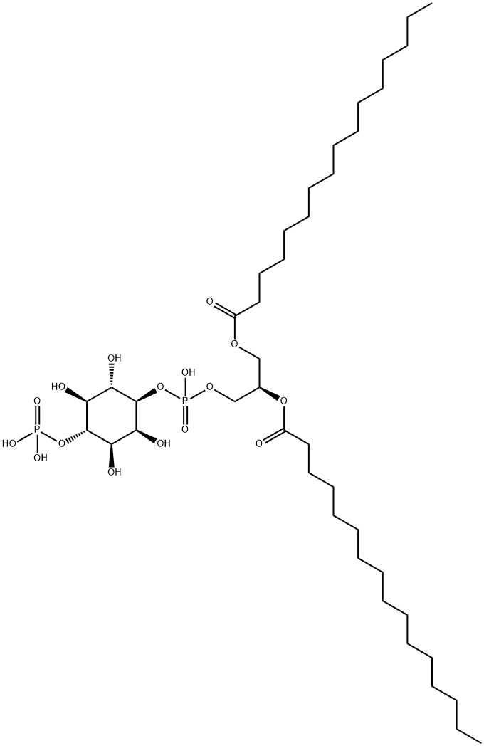 (R)-D-myo-Inositol 1-[2,3-bis[(1-oxohexadecyl)oxy]propyl hydrogen phosphate] 4-(dihydrogen phosphate) Struktur