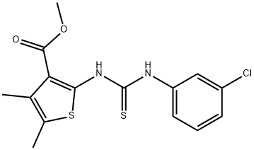 methyl 2-(3-(3-chlorophenyl)thioureido)-4,5-dimethylthiophene-3-carboxylate Struktur