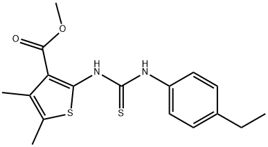 methyl 2-(3-(4-ethylphenyl)thioureido)-4,5-dimethylthiophene-3-carboxylate Struktur