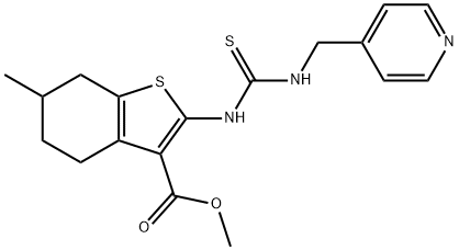 methyl 6-methyl-2-(3-(pyridin-4-ylmethyl)thioureido)-4,5,6,7-tetrahydrobenzo[b]thiophene-3-carboxylate Struktur