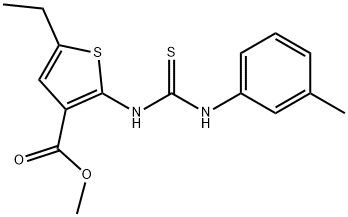 methyl 5-ethyl-2-(3-(m-tolyl)thioureido)thiophene-3-carboxylate Struktur