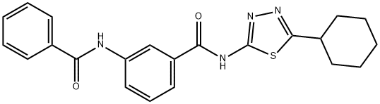 N-(5-cyclohexyl-1,3,4-thiadiazol-2-yl)-3-[(phenylcarbonyl)amino]benzamide Struktur