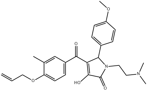 4-(4-(allyloxy)-3-methylbenzoyl)-1-(2-(dimethylamino)ethyl)-3-hydroxy-5-(4-methoxyphenyl)-1H-pyrrol-2(5H)-one Struktur