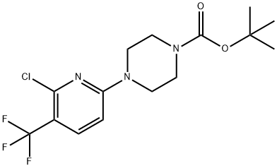 tert-Butyl 4-(6-chloro-5-(trifluoromethyl)pyridin-2-yl)piperazine-1-carboxylate Struktur