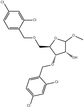 Methyl 3,5-di-O-(2,4-dichlorobenzyl)-D-ribofuranoside Struktur