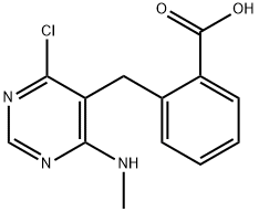 2-((4-Chloro-6-(methylamino)pyrimidin-5-yl)methyl)benzoic acid Struktur