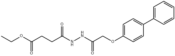 ethyl 4-{2-[(4-biphenylyloxy)acetyl]hydrazino}-4-oxobutanoate Struktur