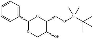 (2S,4R,5R)-4-[[[(1,1-Dimethylethyl)dimethylsilyl]oxy]methyl]-2-phenyl-1,3-dioxan-5-ol Struktur