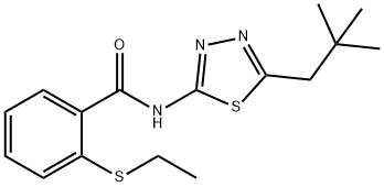 N-[5-(2,2-dimethylpropyl)-1,3,4-thiadiazol-2-yl]-2-(ethylsulfanyl)benzamide Struktur