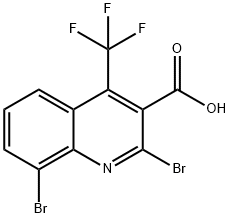 2,8-Dibromo-4-(trifluoromethyl)quinoline-3-carboxylic acid Struktur