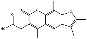 2-{2,3,5,9-tetramethyl-7-oxo-7H-furo[3,2-g]chromen-6-yl}acetic acid Struktur