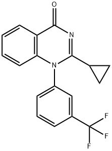 2-Cyclopropyl-1-(3-(trifluoromethyl)phenyl)quinazolin-4(1H)-one Struktur