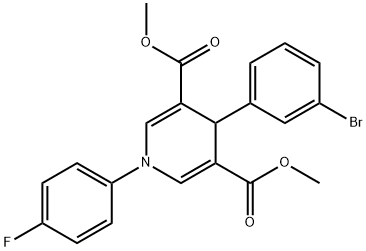 dimethyl 4-(3-bromophenyl)-1-(4-fluorophenyl)-1,4-dihydropyridine-3,5-dicarboxylate Struktur